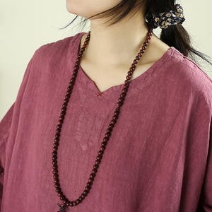 Spring Autumn Linen Long Dress Women's, Minimalist Oversized Dress With Pockets, Dresses for women image 7