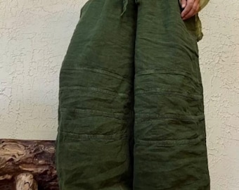Linen pants for Women, Women's Long pants, Spring Autumn Elastic Waist Trousers