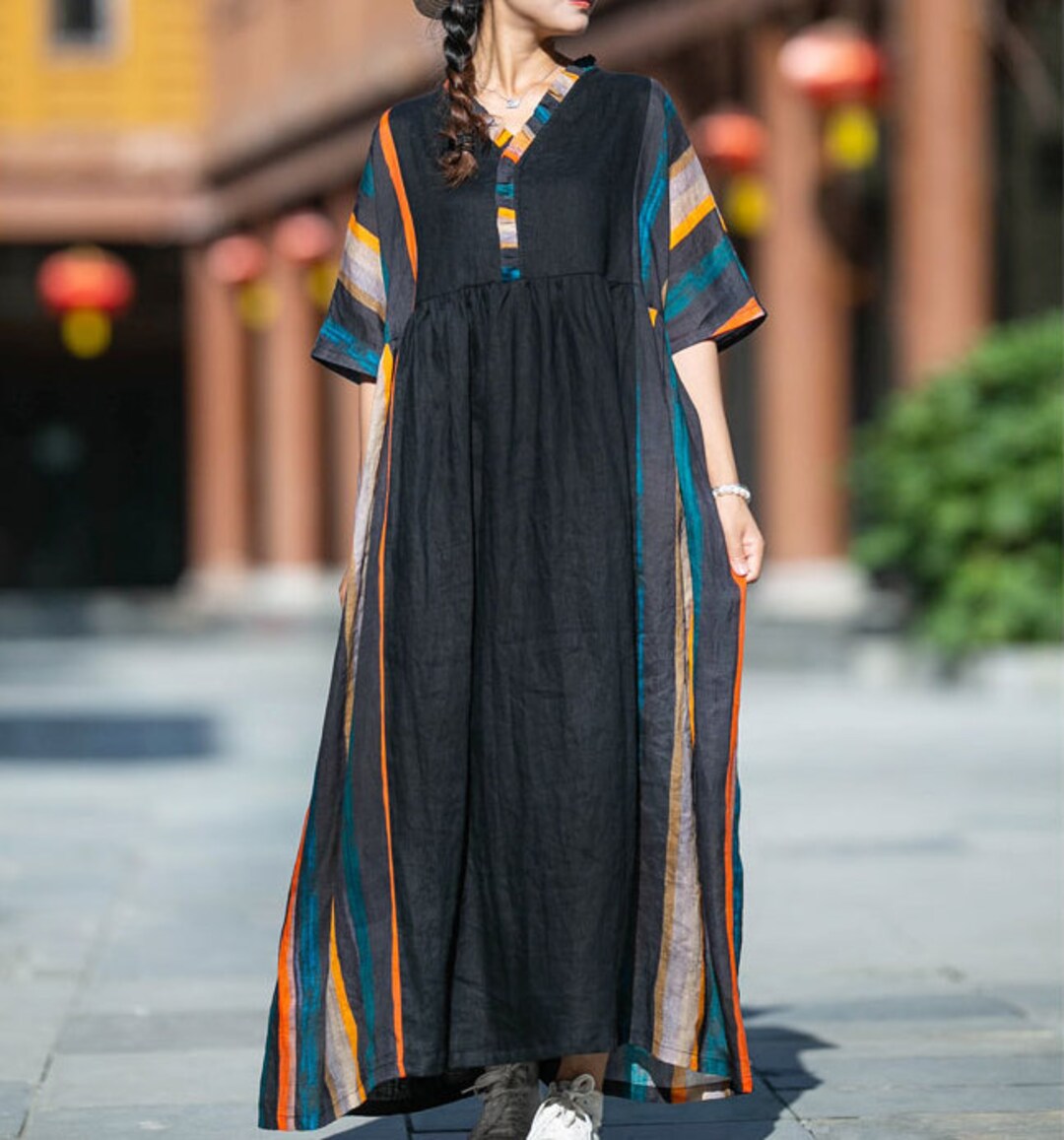 Black Linen Maxi Dresses Womens Summer Dress Cocktail Dress - Etsy