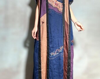 Blue Linen Maxi Dress, Summer Dress with Pockets, Women Long Dresses