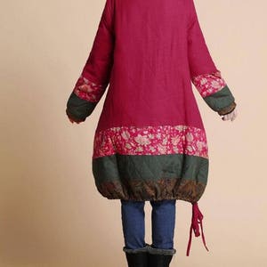 Women Winter coat, loose fitting padded coat, Winter padded dress, Winter outerwear, coat with Pockets, Retro asymmetrical coat image 8