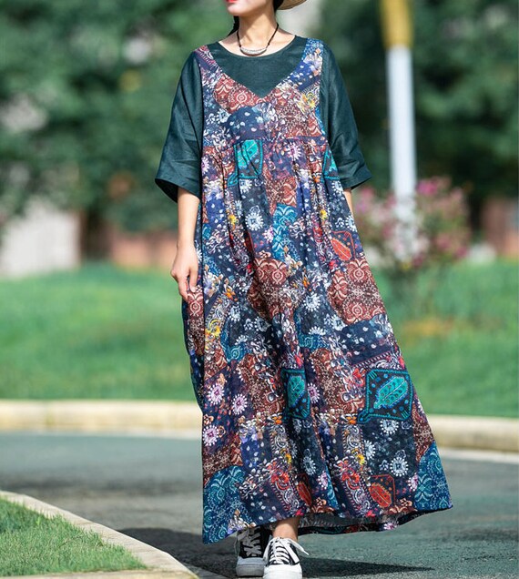 plus size dark green maxi dress