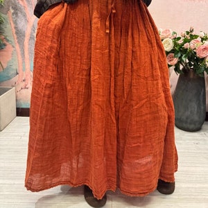 Summer casual Linen Skirt Skirts for Women Elastic Waist Skirts