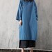 Denim shirt dress, light blue Cowboy Loose dress, dark blue long sleeved dress, gown for women, large size dresses