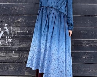 Loose Linen Dress, Spring dresses for women, Women's Autumn Maxi Dress with Pockets