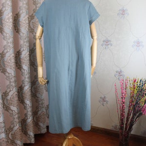 Women long dress, short sleeve dress, Linen summer dress, Linen Kaftan, Womens , minimalist dress, Loose Linen dress image 3