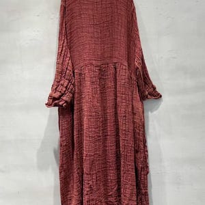 Linen Maxi Dress for Women, Loose Spring Dress with Pockets, Vintage Long Sleeve Dresses image 7