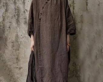 Women Loose Linen midi dresses, Long Summer dress, Dresses for Women's