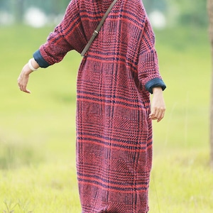 Wool Dress Women, Wool maxi dress, Oversized Dress, long Wool dresses, Wool robe, retro dress, Winter kaftan Dress image 6