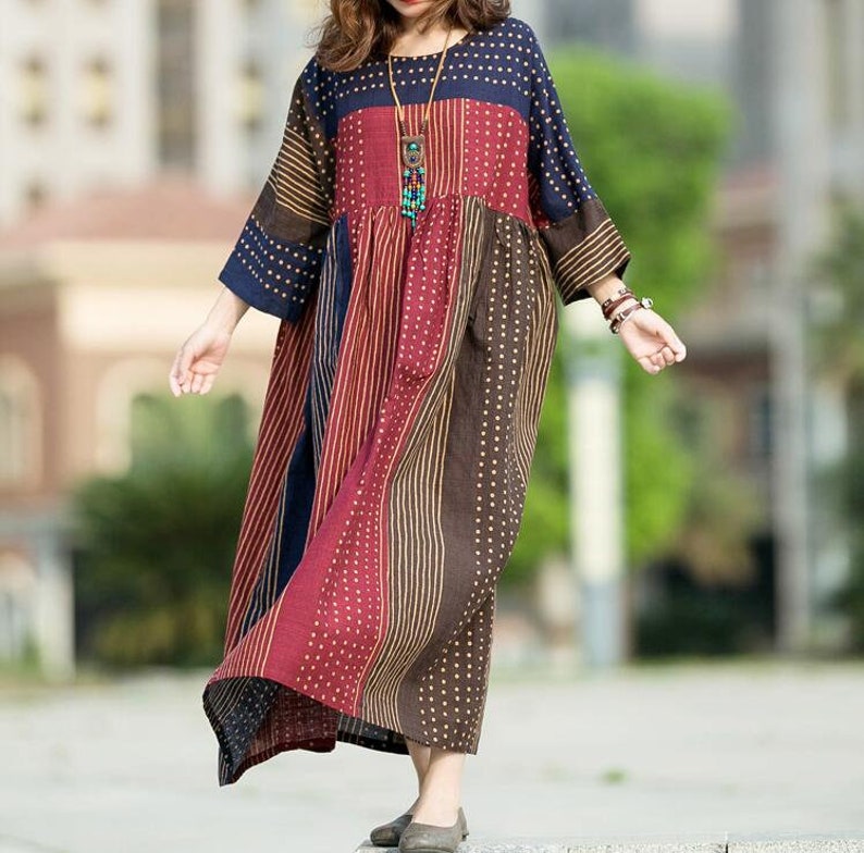 Loose Fitting Maxi Dress Cotton Long Dress Party Dress High Etsy