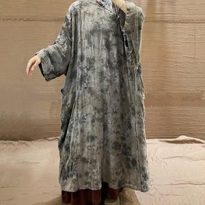 Linen Vintage Oversized Dress/ Casual Robe/ Maxi Dress For Women
