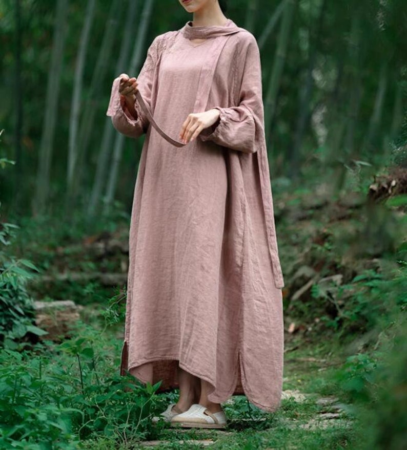 Women Maxi Dresses, Long Linen Dresses, Linen robe, Dresses with pockets, Spring Summer dress, Oversized dresses, dresses for women image 1