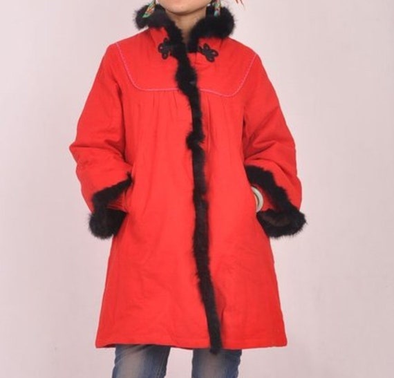 Red midi coat sale