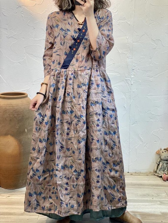 Abiti da donna in lino estivo abiti lunghi verdi abito da | Etsy Italia