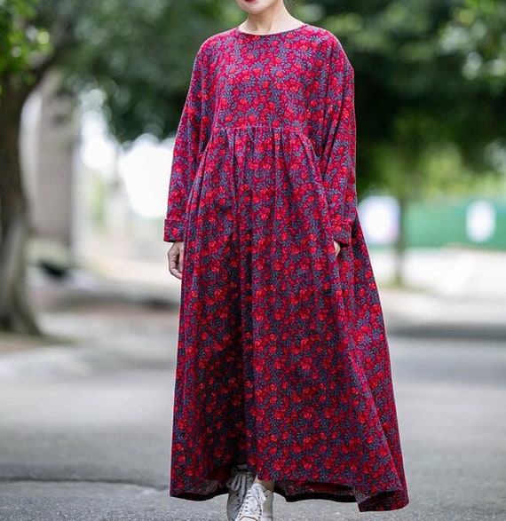 Women Plus size Dress Cotton long dress oversized dress | Etsy