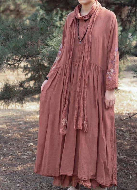Womens Loose Linen Dress, Vintage Spring Long Dress With Pockets, Dresses  for Women - Etsy UK