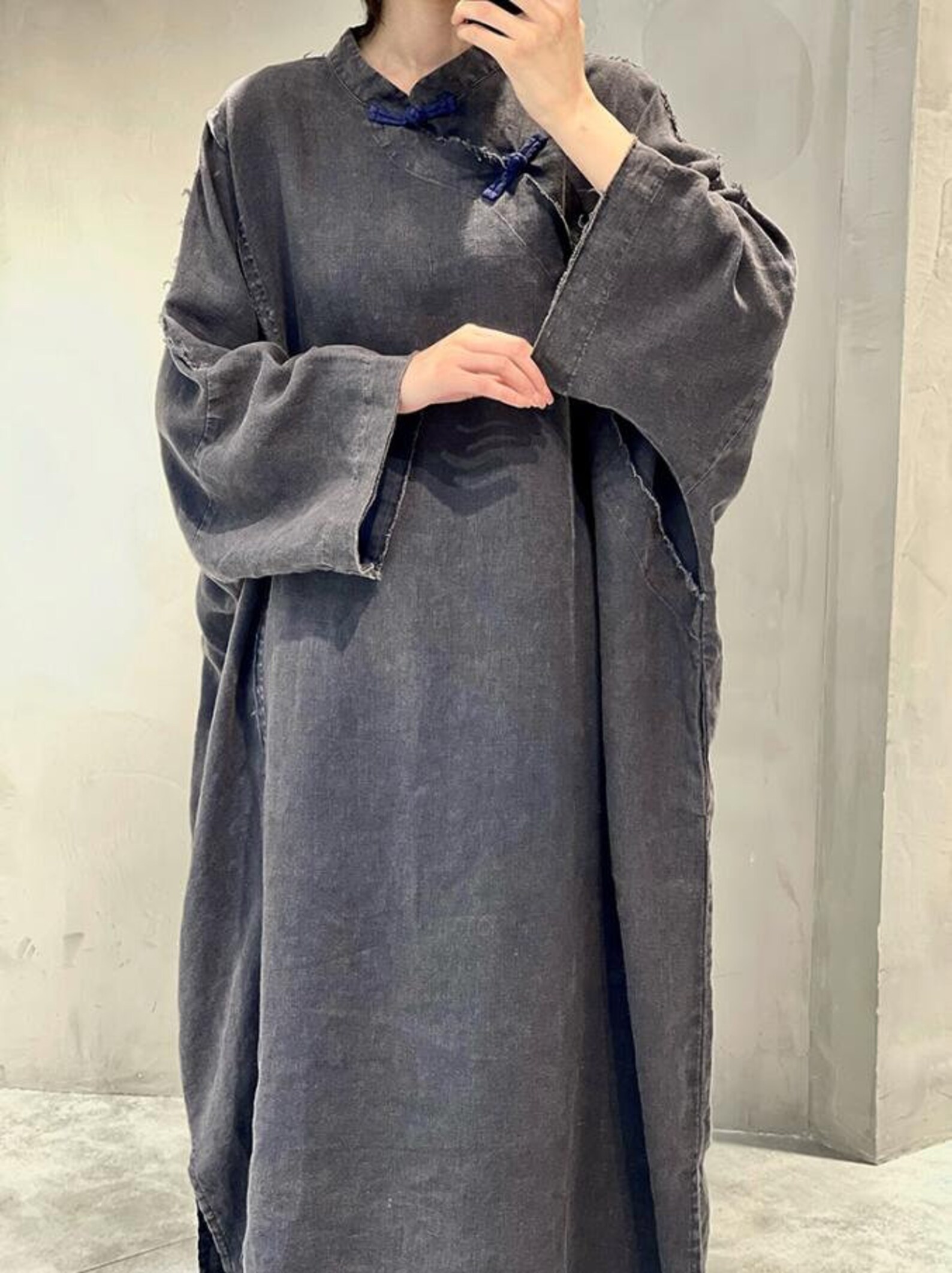 Green Linen Dress Long Linen Dress Blue Grey Linen Dress Etsy