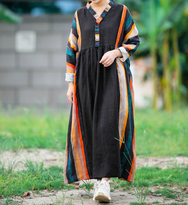 Linen maxi dress cocktail dresses oversized dress plus size Etsy