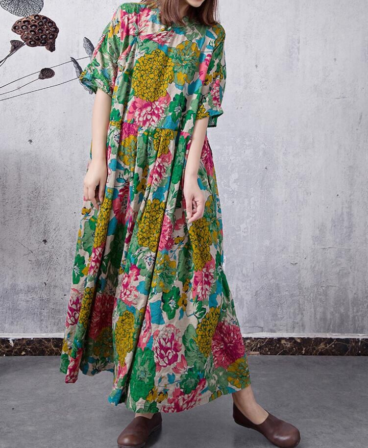 Green Maxi Dress Summer Long Dress Fit 