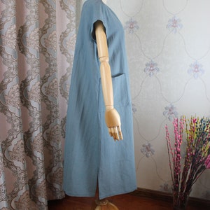 Women long dress, short sleeve dress, Linen summer dress, Linen Kaftan, Womens , minimalist dress, Loose Linen dress image 2