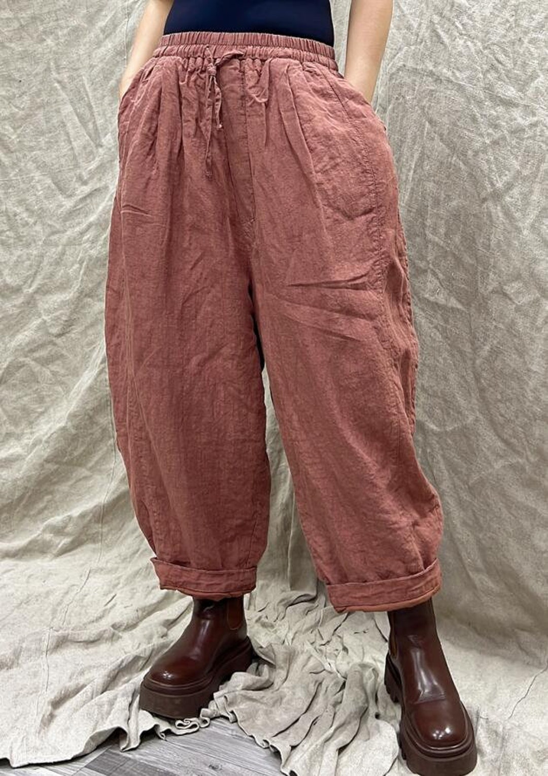 Linen Pants Winter Pants Linen Harem Pants Linen Pants - Etsy