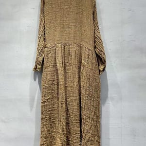 Linen Maxi Dress for Women, Loose Spring Dress with Pockets, Vintage Long Sleeve Dresses image 5