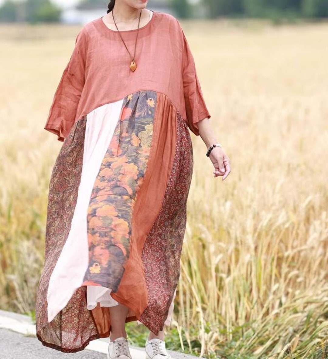Vrouwen linnen jurk lange zomerjurken linnen jurk vrouwen Etsy Nederland