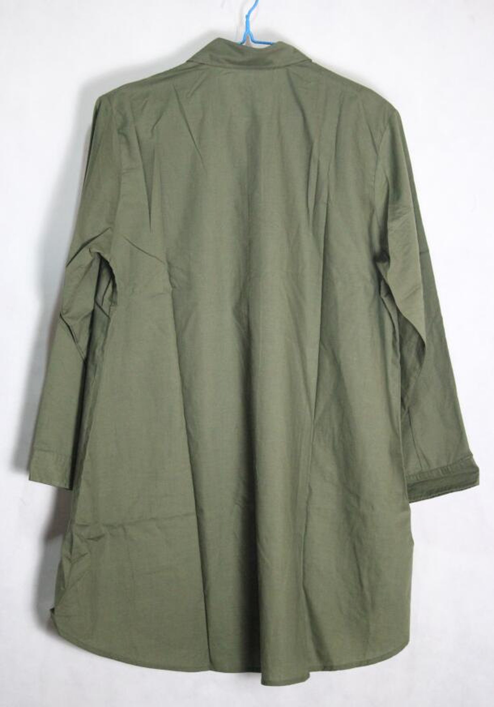 Cotton midi shirt Army green shirt Women top Loose Fitting Etsy