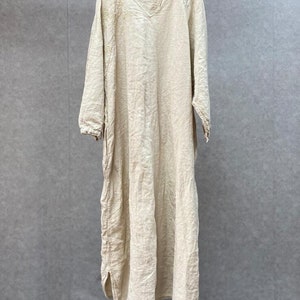 Women Maxi Dresses, Long Linen Dresses, Linen robe, Dresses with pockets, Spring Summer dress, Oversized dresses, dresses for women Linen Color