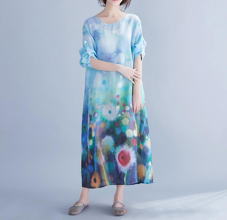 long linen dresses summer