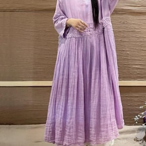 Women Maxi Dresses, taro purple Long Linen dress, Loose Linen dress, Dresses with pockets, Prom dresses