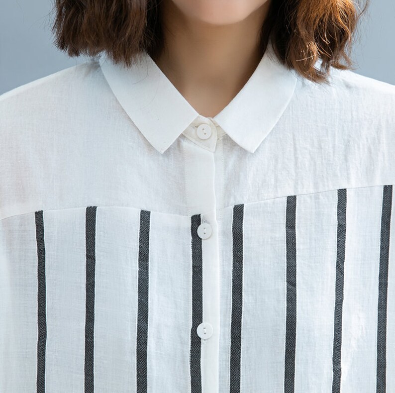 Womens summer linen shirt Loose Fitting long shirt gown Etsy