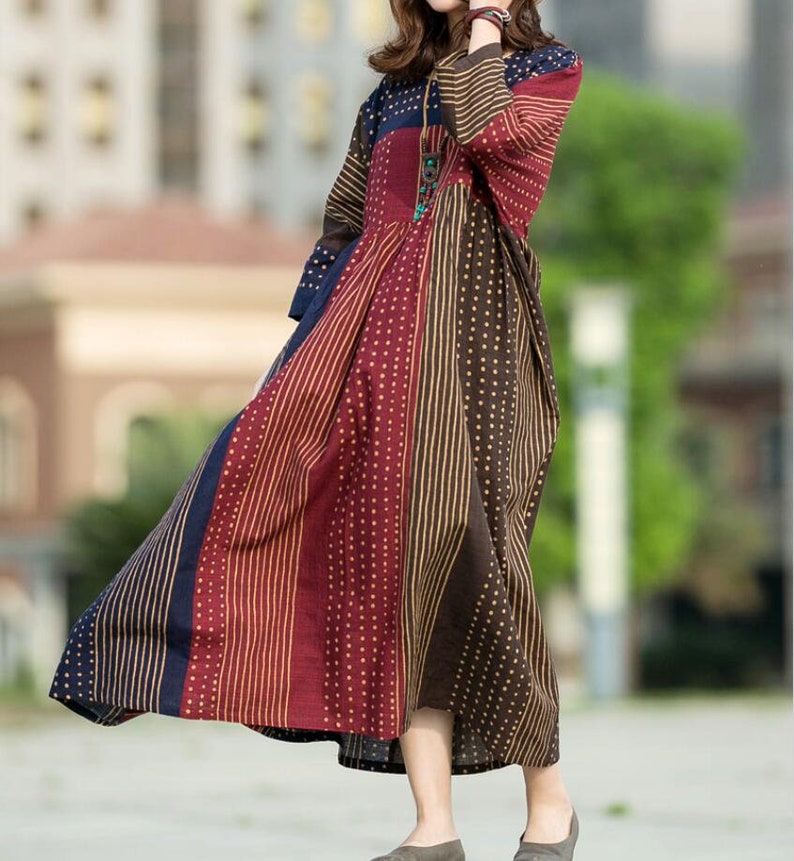 Loose Fitting Maxi Dress Cotton Long Dress Party Dress High Etsy