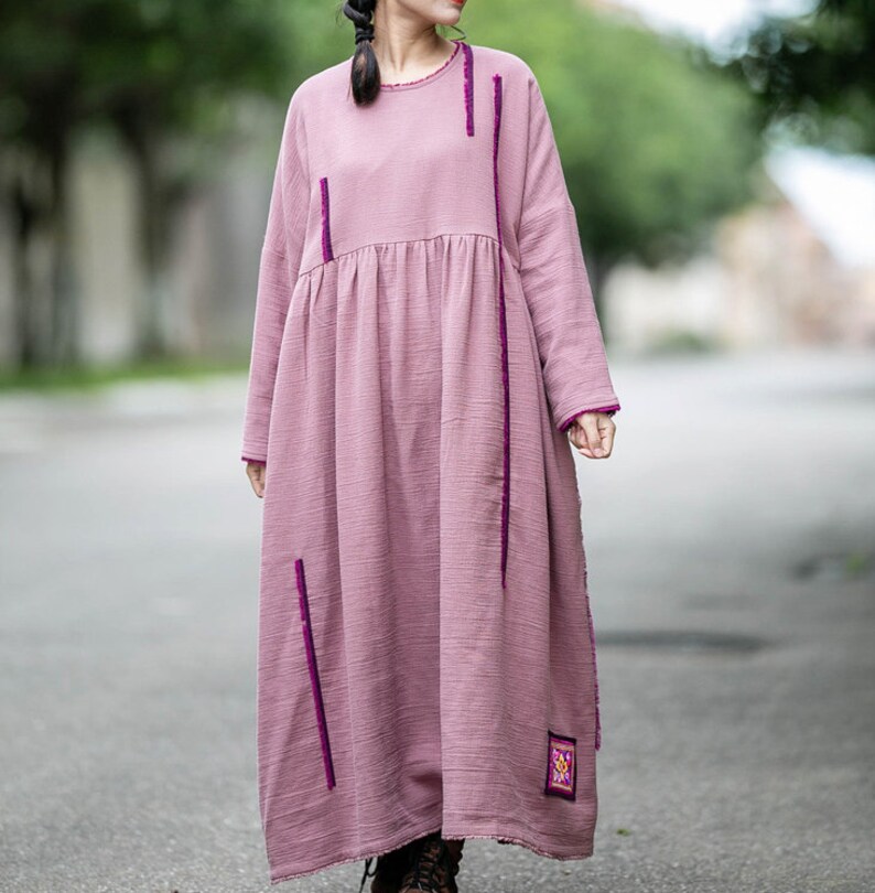 pink cotton maxi dress