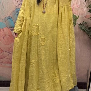 Women Linen Maxi Dress, Loose Vintage dress with Pockets, Spring dresses for Women's image 7