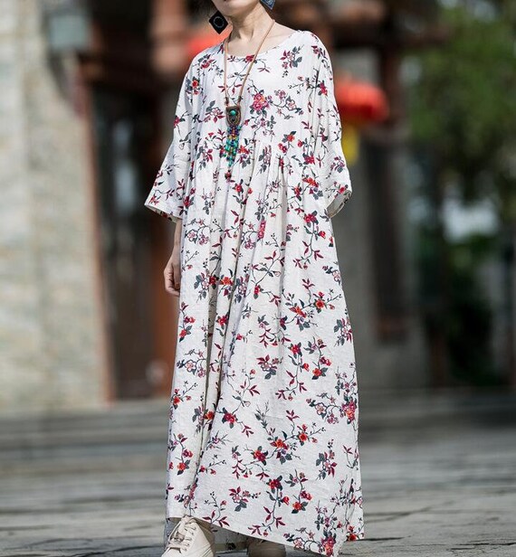 etsy maxi dress with sleeves