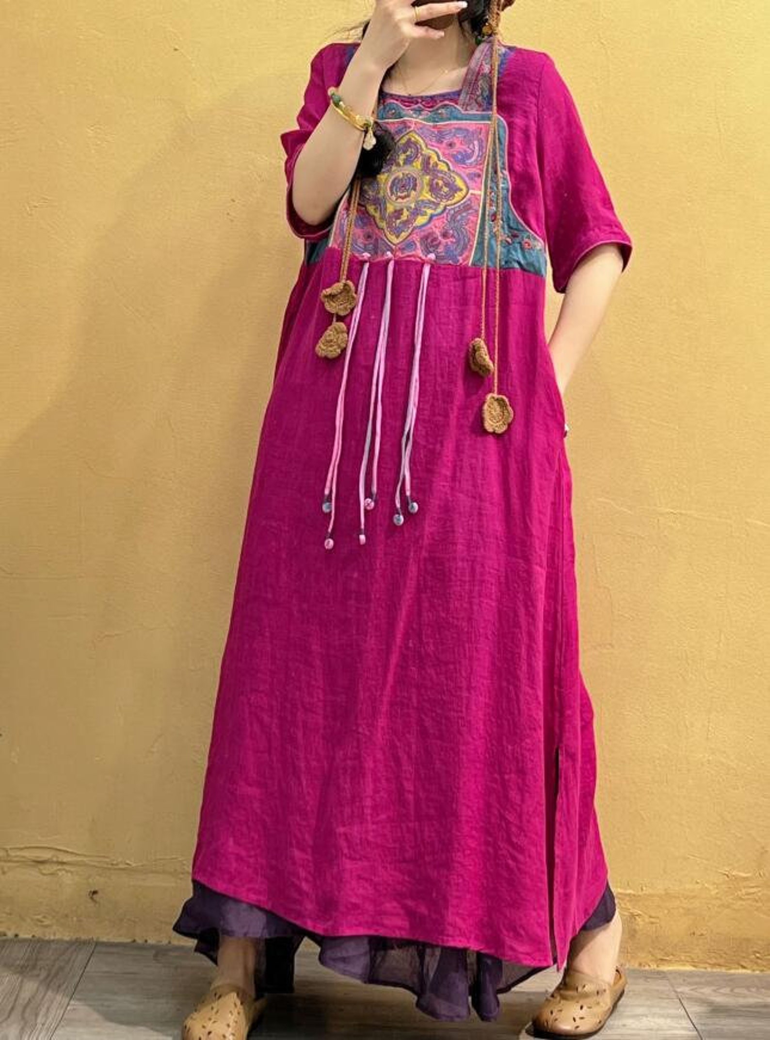 Women Summer Long Dresses Womens Robe Loose Fit Dresses Etsy