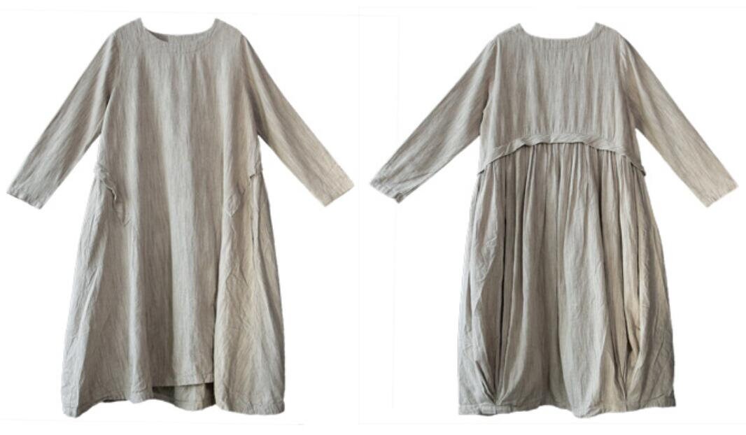 Womens Linen longsleeves dress Tunic dresses Linen color | Etsy
