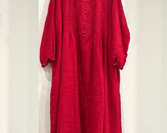 Women's Loose Linen Long Dress with Pockets, Spring Casual Maxi Dresses