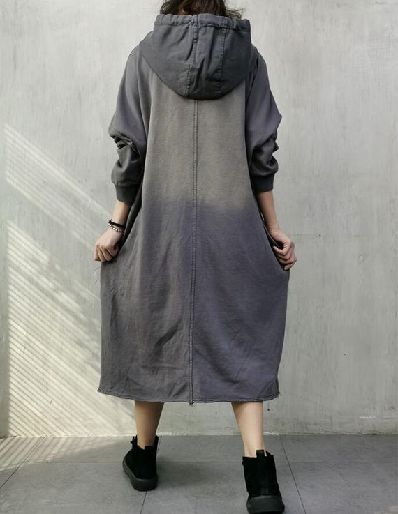 hooded cotton dress