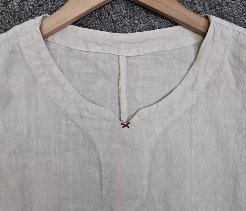 Spring Autumn Linen Long Dress Women's, Minimalist Oversized Dress With Pockets, Dresses for women image 6