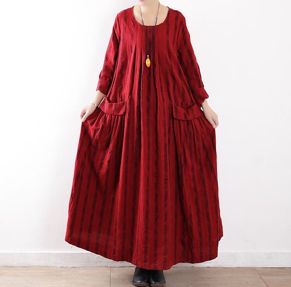 loose fitting red dress