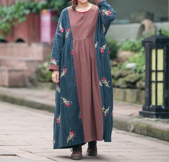 winter maxi dresses with sleeves