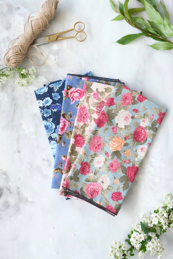 Reusable Fabric Gift Wrap / Floral Gift Wrap / Large Floral Print/ Waste Free