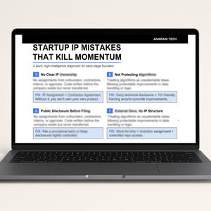 Startup IP Mistakes Checklist | Founder Legal Checklist | Startup Legal Template | IP Audit Guide for Founders | Digital Download