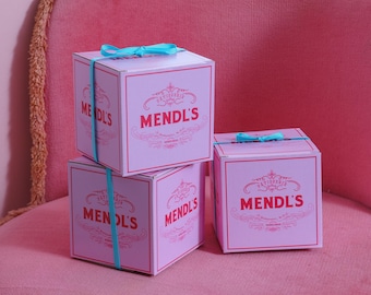 Mendl’s Bakery Gift Box | 10cm Grand Budapest Hotel Movie Inspired Present Decoration | Wes Anderson Replica Patisserie Cake box Christmas