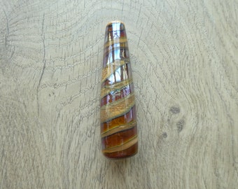 Light pull Metallic red and ivory coloured glass approx 70mm long