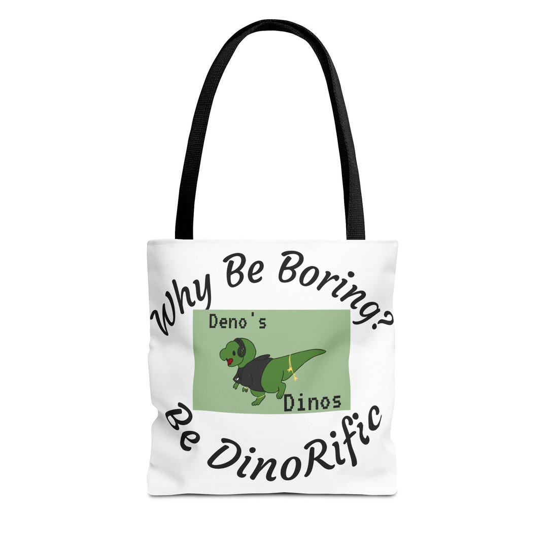 Dinorific Tote Bag - Prehistoric Dino Print Carryall - Etsy