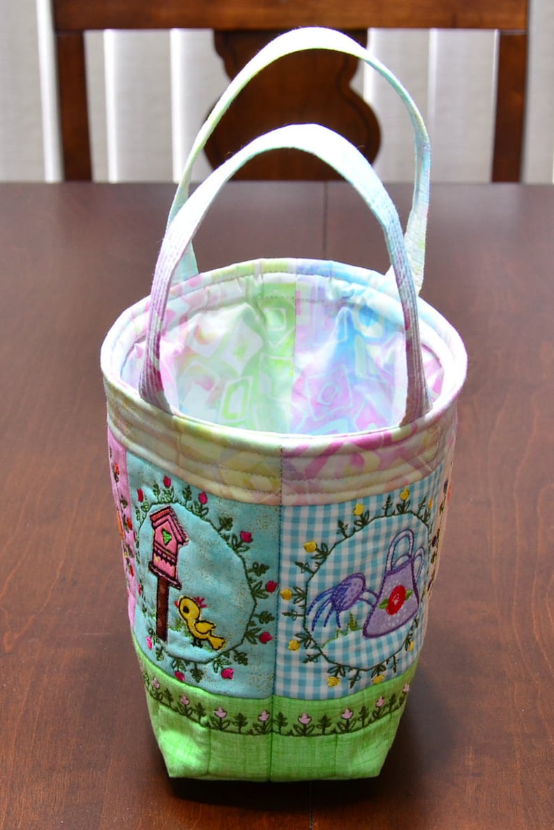 Handmade Basket Fabric Embroidered spring Easter Fabric Etsy