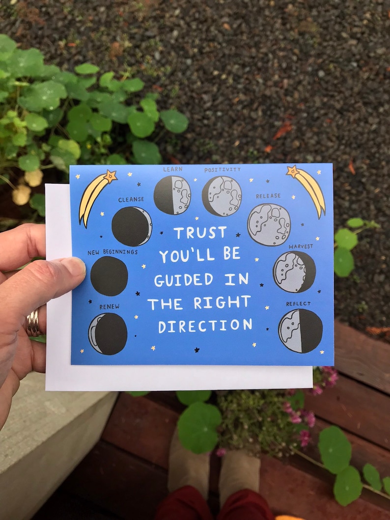 Trust Luna Direction Greeting Card Energy Moon Phases